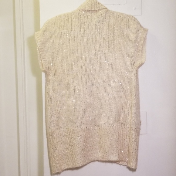 NWOT Guess white sequined cardigan size XS-S - Picture 4 of 8